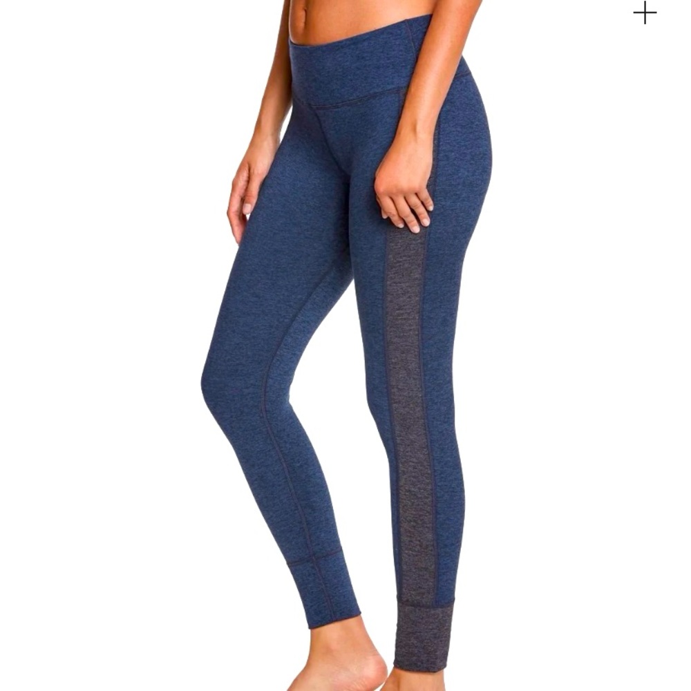 Vuori Asymmetric Block Yoga Leggings Heather Gray & Navy Blue Size XS Activewear